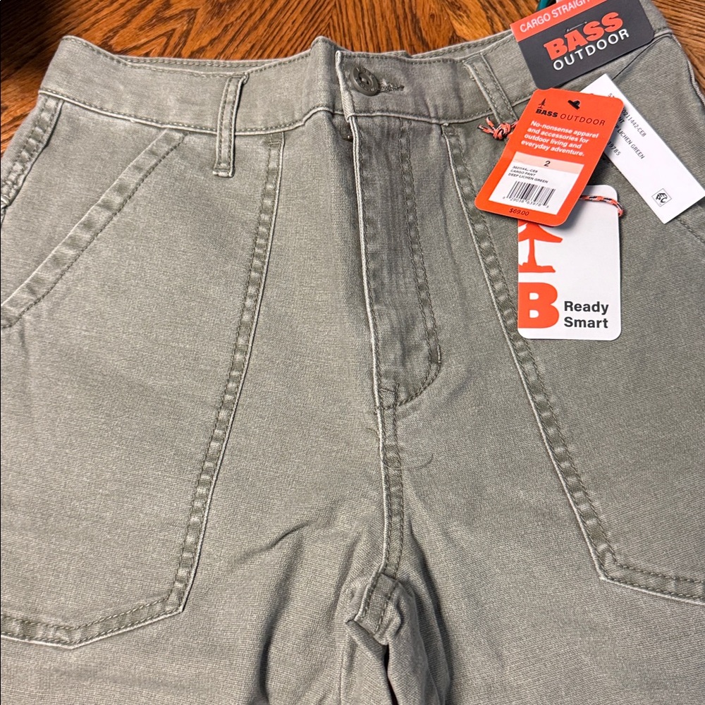 Bass outdoors NWT 2 durable Olive green Cargo high waist pants - Picture 7 of 10